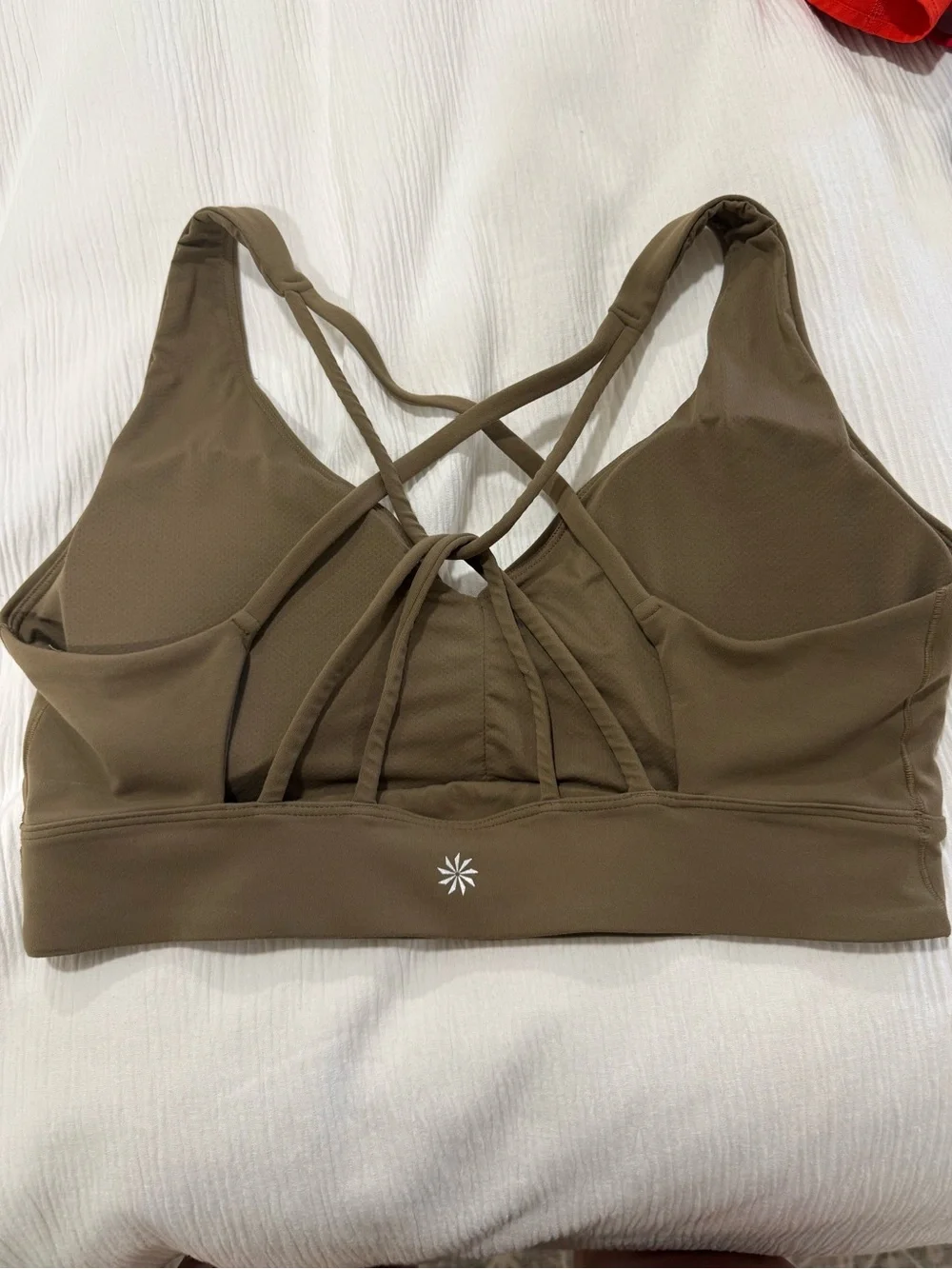 Athleta Olive Green Strappy Low-Impact Sports Bra
